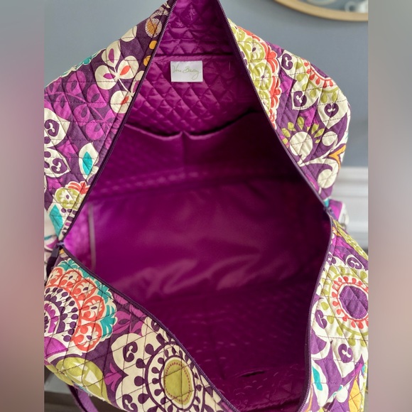 Vera Bradley Grand Traveler Large Duffle Bag- Plum Crazy - Picture 5 of 6